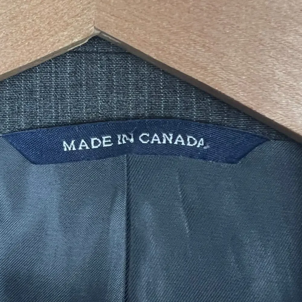Ralph Lauren Mens 44L Old Money Office‎ Business Pinstripe Suit Jacket 100% Wool